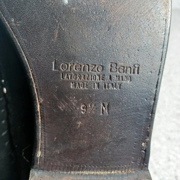 Lorenzo Banfi Suede Black Gold Stud Dress Loafers 9.5 Slip On Italian Shoes main image 10